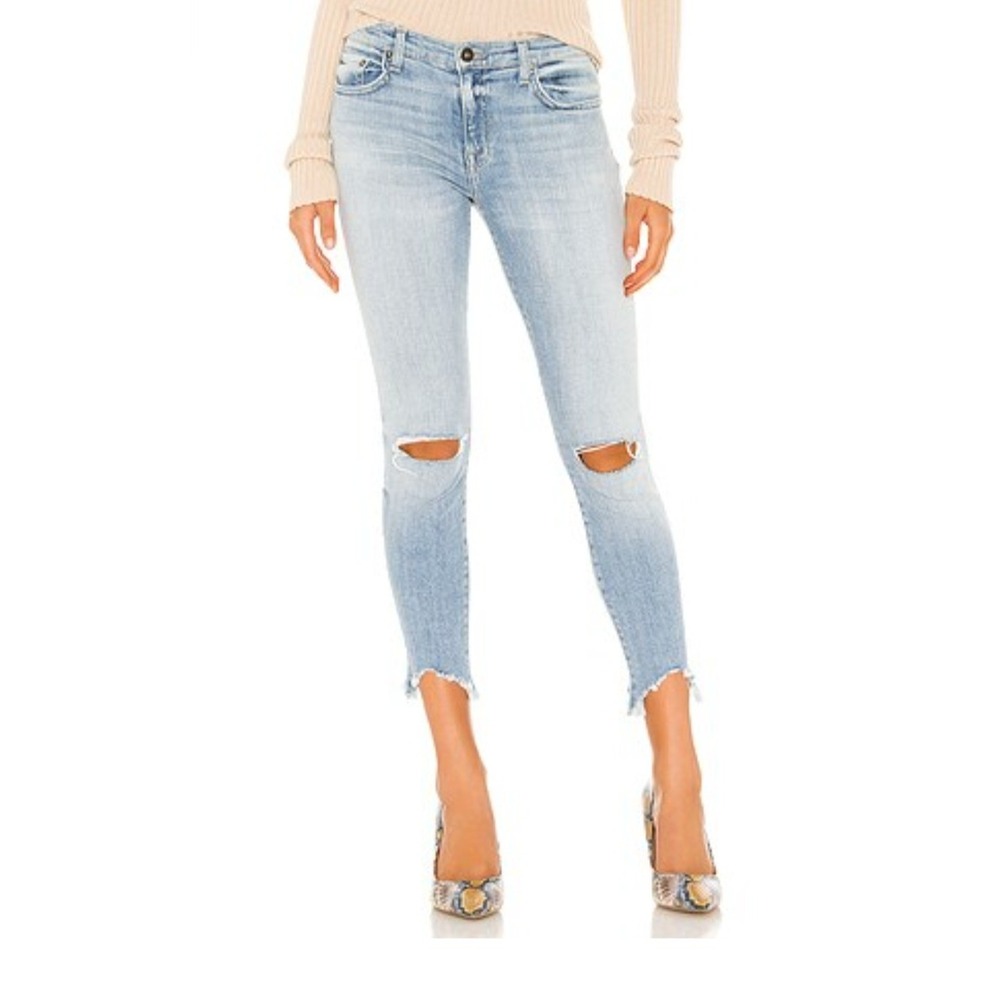 Pistola Audrey Mid Rise Skinny Jeans Loved Size 27 EUC Fray Ankle Revolve Light